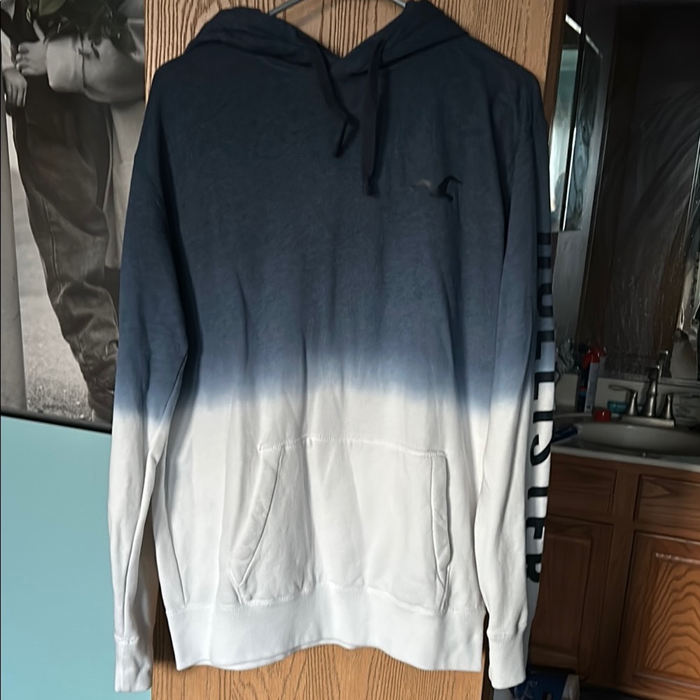 Hollister Gradient Blue and White Ombre Hoodie